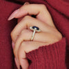Ceylon Sapphire Deco Emerald Cut Diamond Mosaic Ring