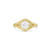 Engraved Split Shank Old European Cut Diamond Ring