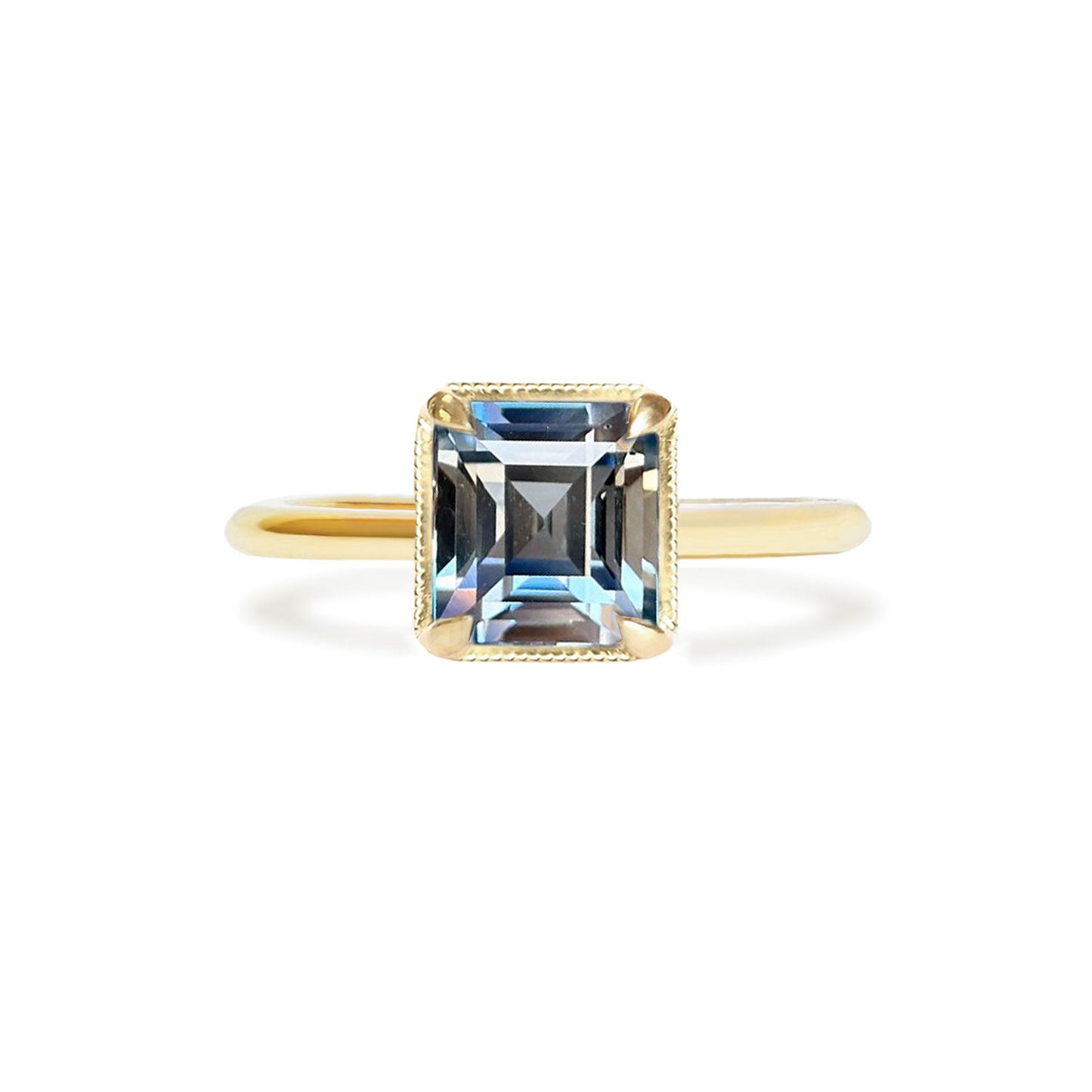 2.20 Carre Cut Blue White Bi-Color Sapphire
