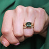 Forest Green Sapphire Split Shank Solitaire