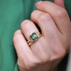 Forest Green Sapphire Split Shank Solitaire