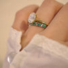 Custom Emerald and Diamond Confetti Band