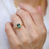 Bi-Color Green Yellow Blue Sapphire Oval Solitaire