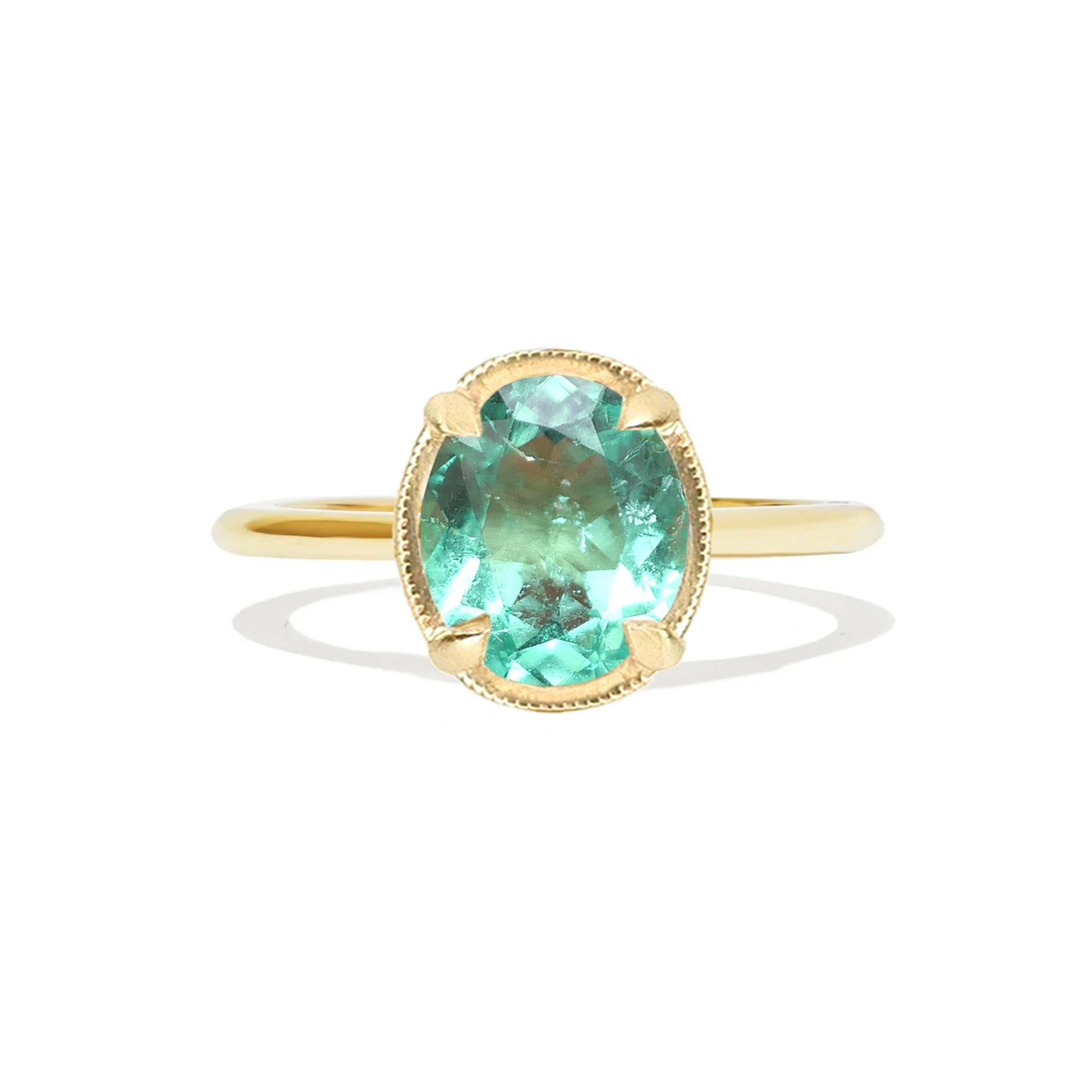 Mint Emerald Oval Solitaire