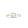 Custom Pear Moissanite and Baguette Engagement Ring