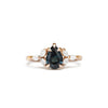 Custom Teal Pear Sapphire and Marquise Rose Gold Ring