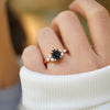 Custom Teal Pear Sapphire and Marquise Rose Gold Ring