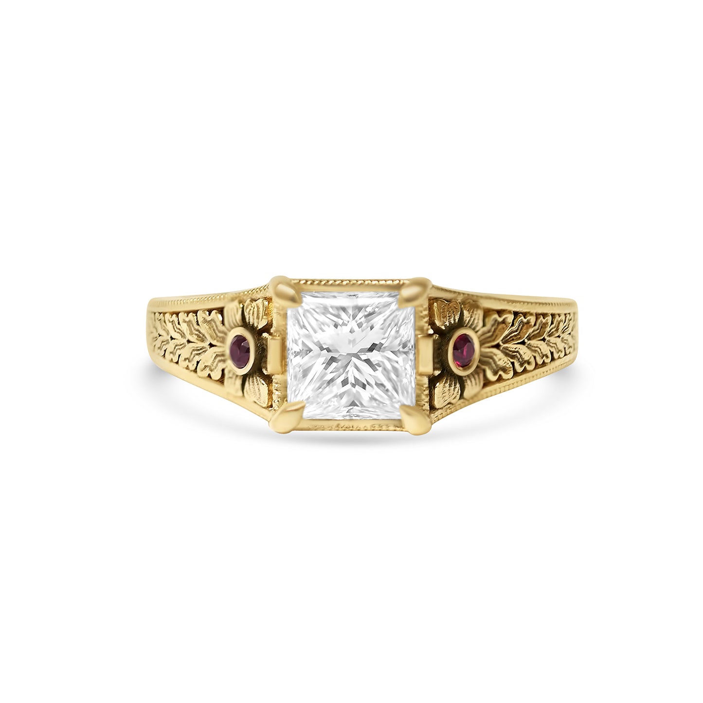 Custom Ruby Nightbloom Edwardian Ring