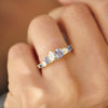 Custom Blue Sapphire and Diamond Firework Band