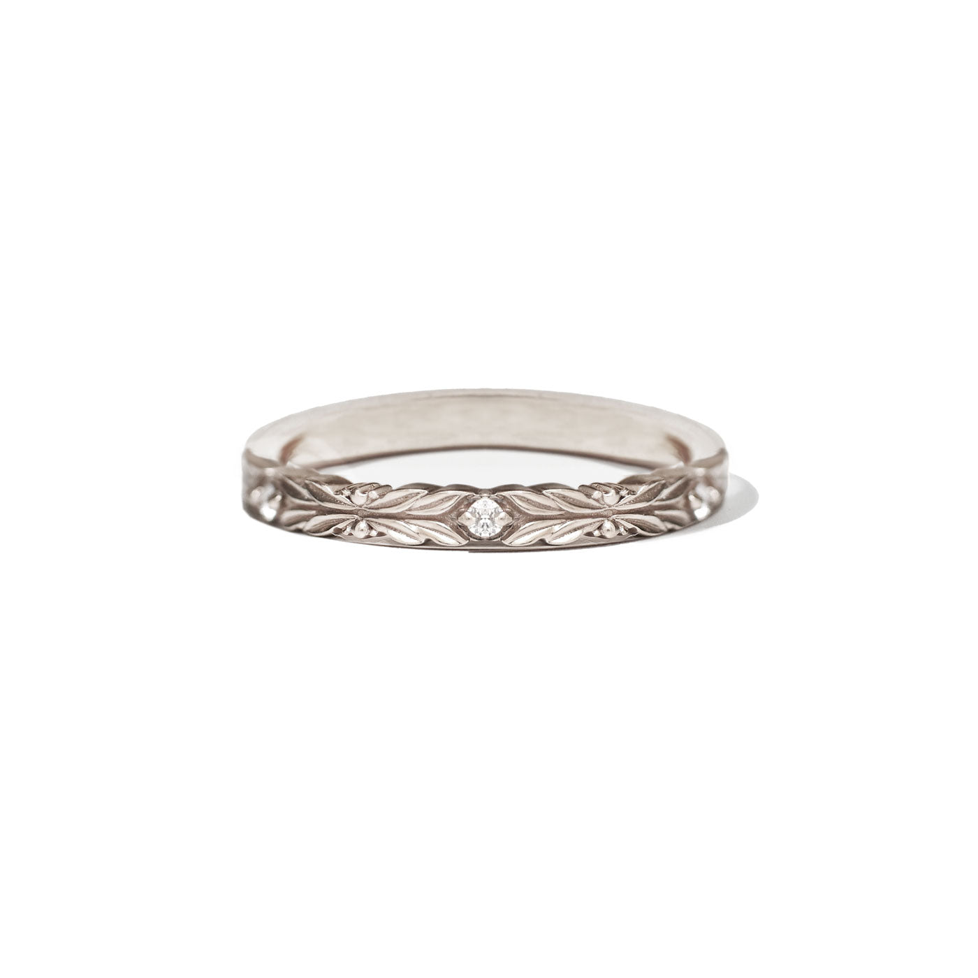 Engraved Elsa Diamond Wedding Ring