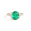 Custom Oval Colombian Emerald & Marquise Diamond Ring