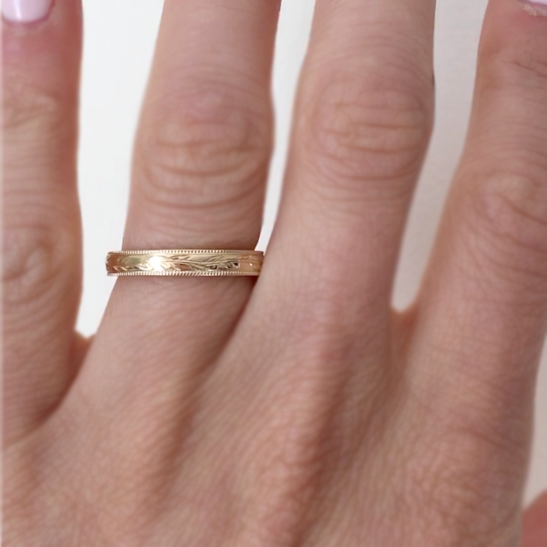 Women's Olive Branch Wedding Ring