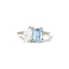 Aquamarine & Pear Diamond Toi et Moi Ring