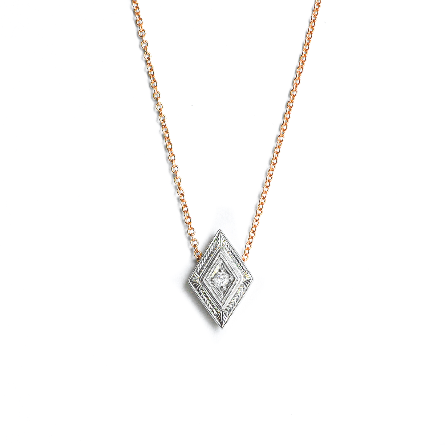 Engraved Diamond Pendant