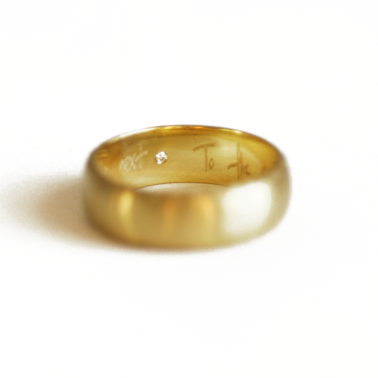 Custom Moon Pattern Satin Mens Wedding Ring