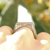 Custom Square Engraved Mens Wedding Ring