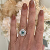 Custom Blue Diamond Octagon Shape Trillion & Diamond Mosaic Ring
