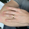 Custom Stag Head with Diamond Eye Engraved Mens Wedding Band