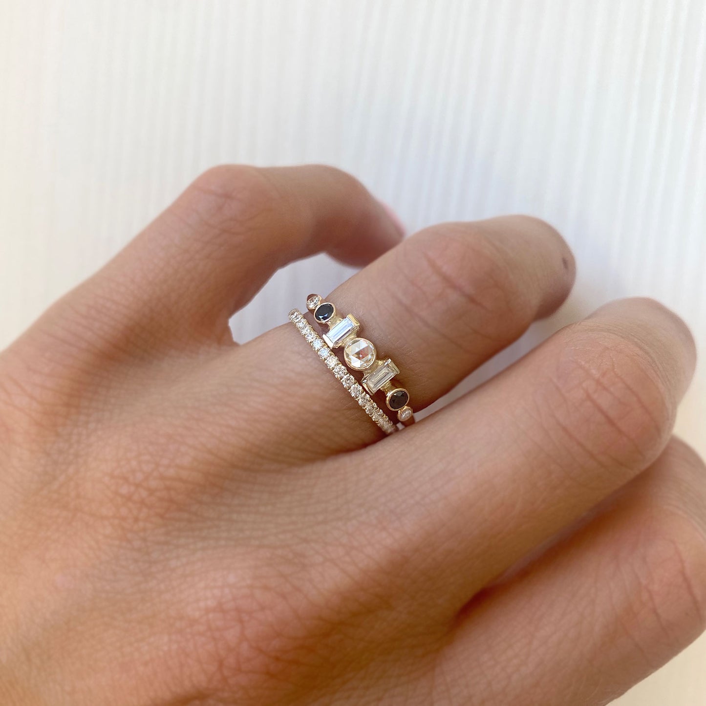 Delicate French Pavé Eternity Diamond Wedding Ring