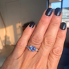 Custom Round Blue Sapphire & Diamond Cluster Mosaic Engagement Ring
