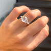 Antique Cushion Rose Cut Moissanite & Marquise Diamond Ring