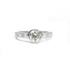 Custom Bezel Set Diamond Ring with French Cut Diamond Accents