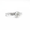 Custom Bezel Set Diamond Ring with French Cut Diamond Accents