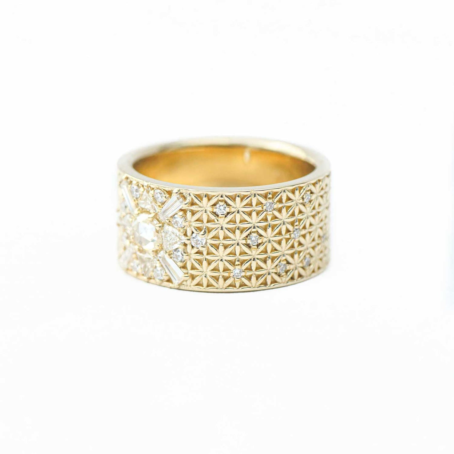 Custom Antique Star Wide Diamond RIng