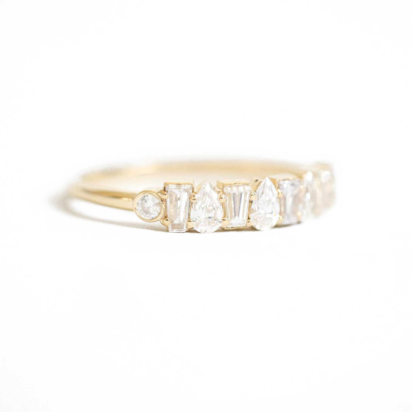 Baguette & Pear Diamond Mosaic Band