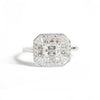 Custom East West Emerald Diamond Mosaic Ring