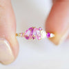 Custom Pink Sapphire & Diamond Mosaic Ring