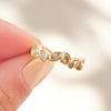 Custom Falling Leaves Champagne Diamond Bezel Ring