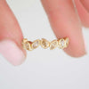 Custom Falling Leaves Champagne Diamond Bezel Ring