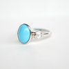 Custom Oval Turquoise & Rose Cut Diamond Engagement Ring