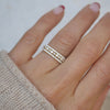 2mm Pearl & Diamond Shared Prong Stacking Ring Set