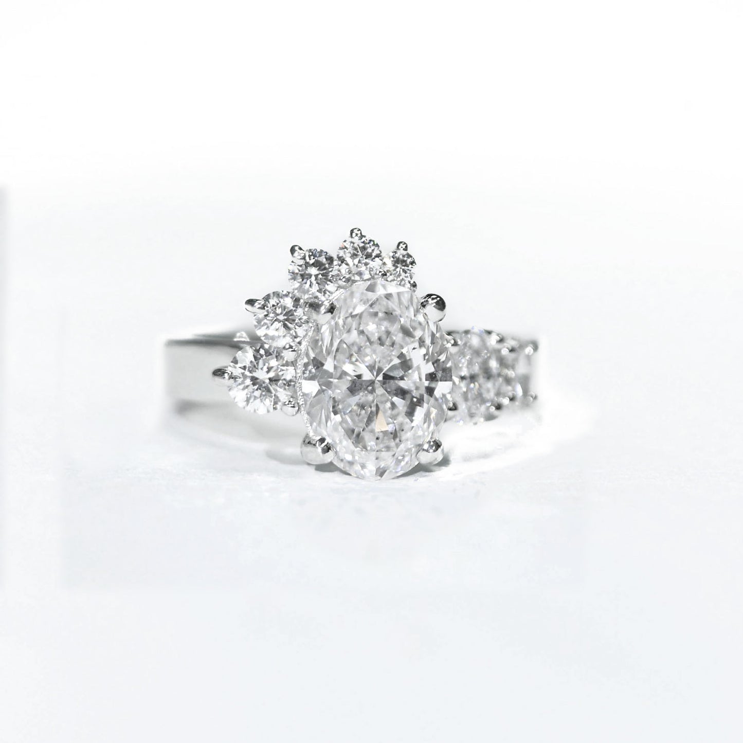 Custom Oval Diamond Cluster Ring