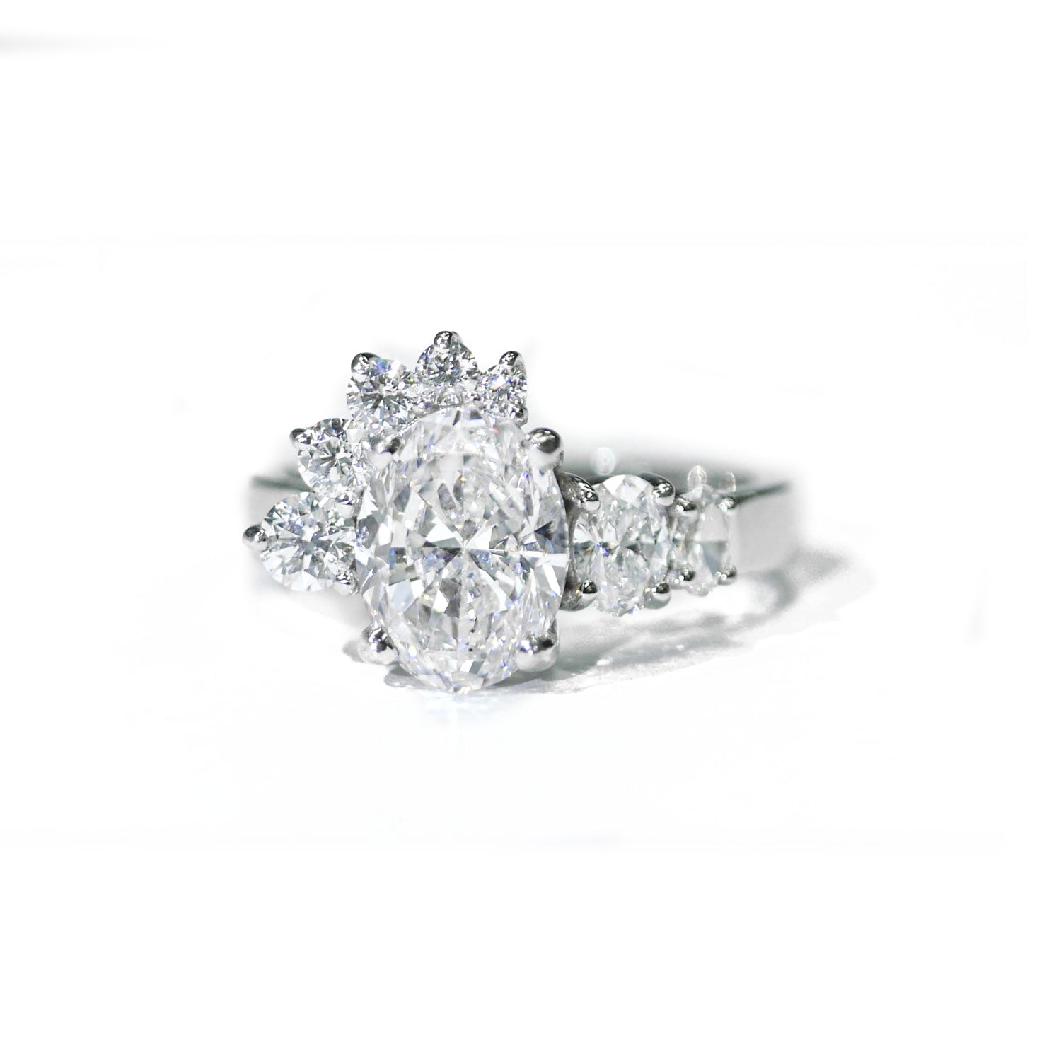 Custom Oval Diamond Cluster Ring