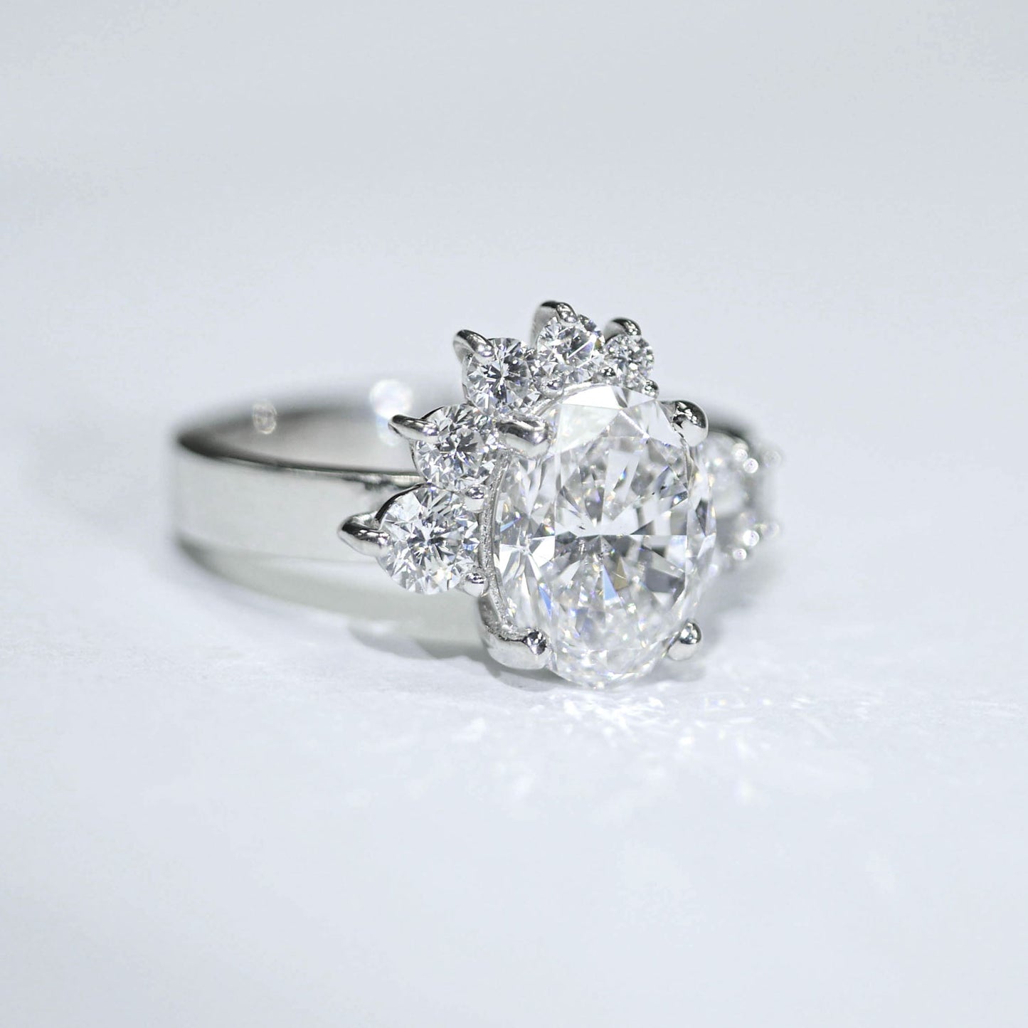 Custom Oval Diamond Cluster Ring