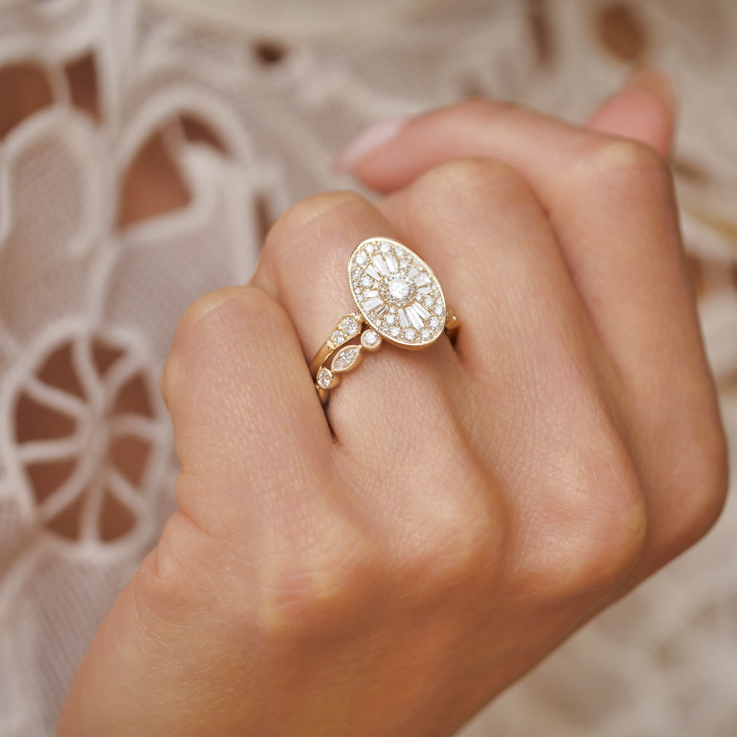 Custom Marquise & Round Eternity Diamond Wedding Ring