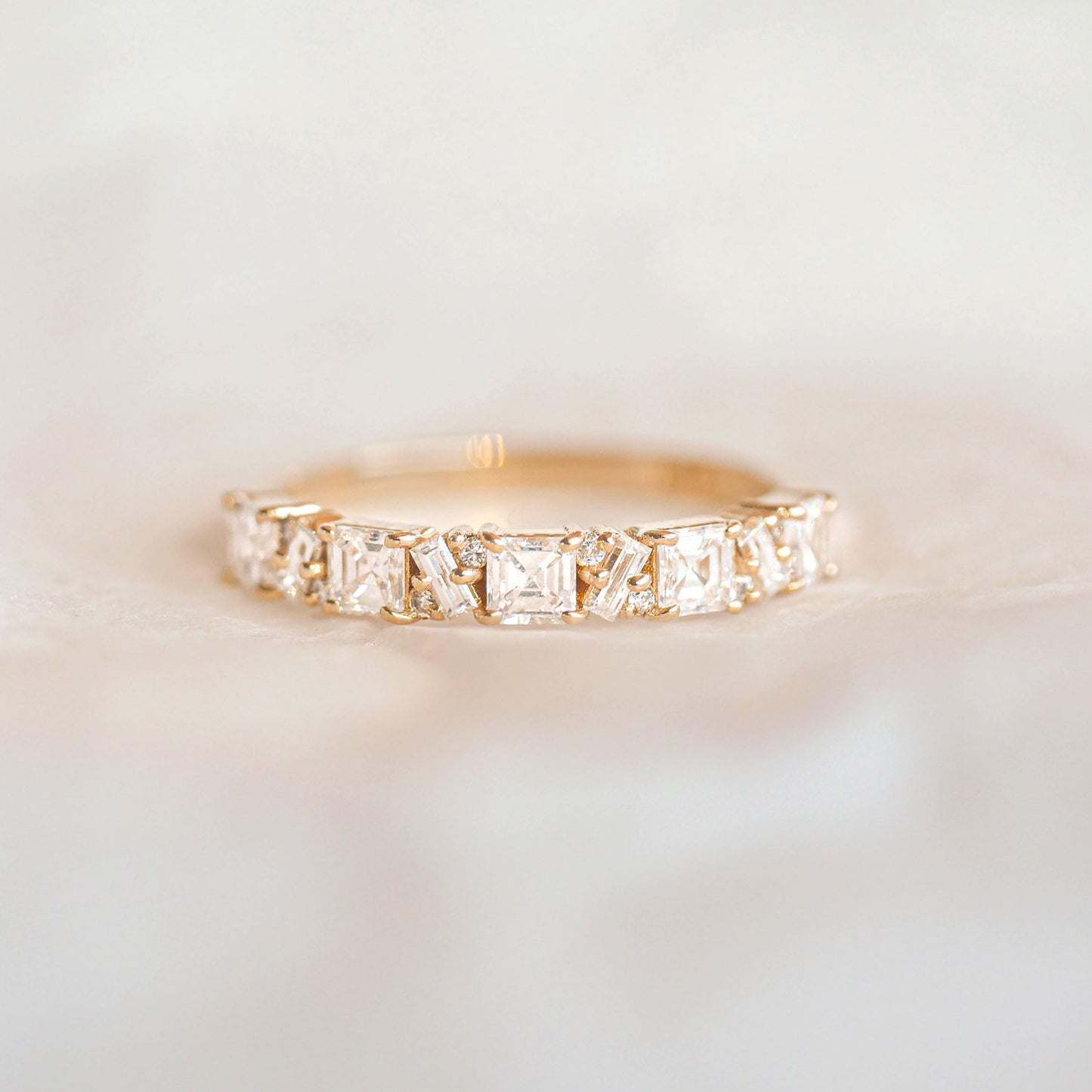 Asscher Cut Diamond Mosaic Confetti Band