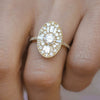 Custom Oval Ballerina Round Diamond Mosaic Ring