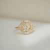Custom Lilibird Diamond Mosaic Ring Princess Cut Center