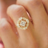 Custom Lilibird Diamond Mosaic Ring Princess Cut Center