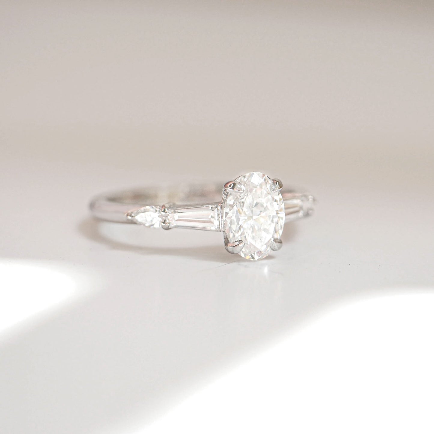 Oval Baguette & Pear Diamond Ring