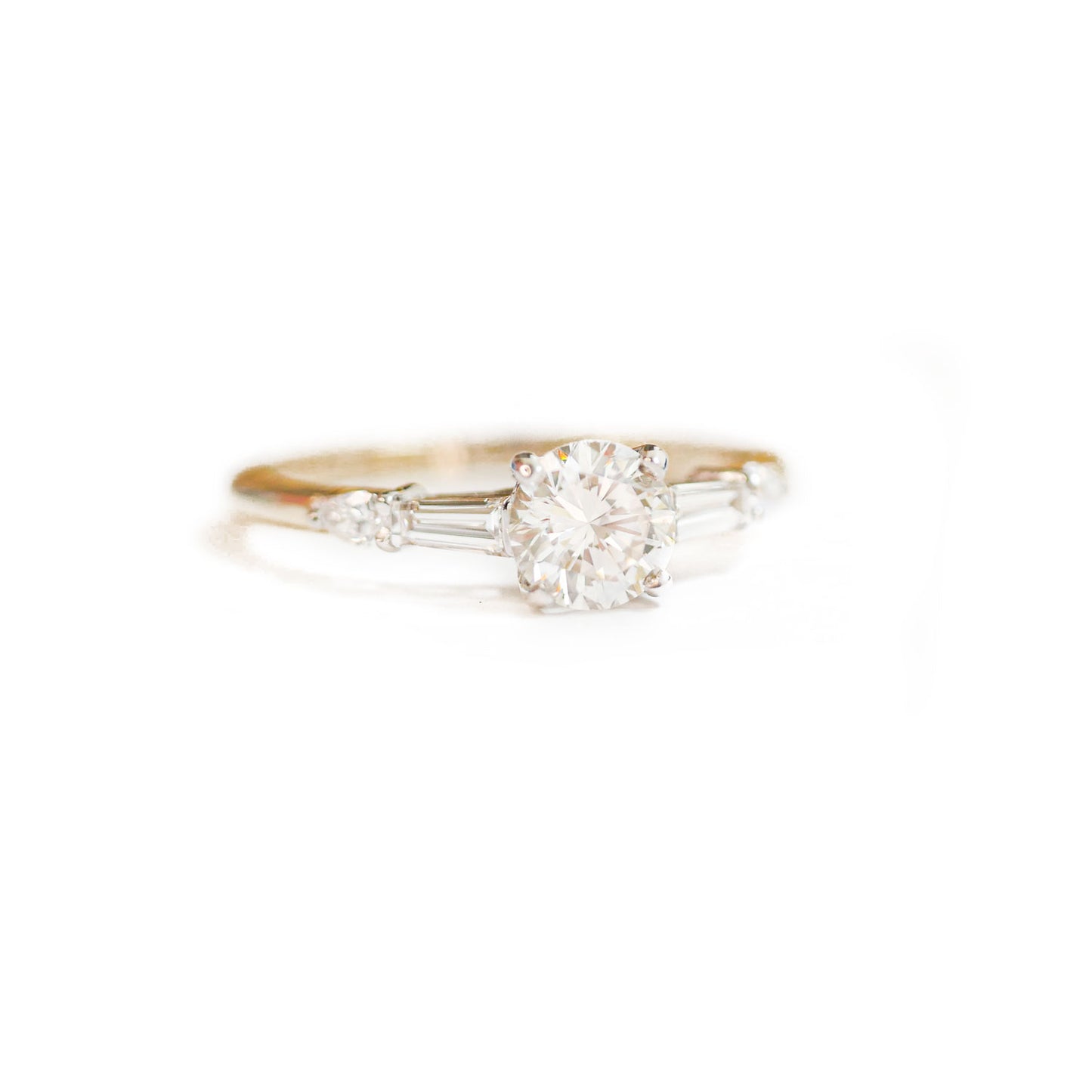 Custom Round Baguette & Pear Diamond Ring