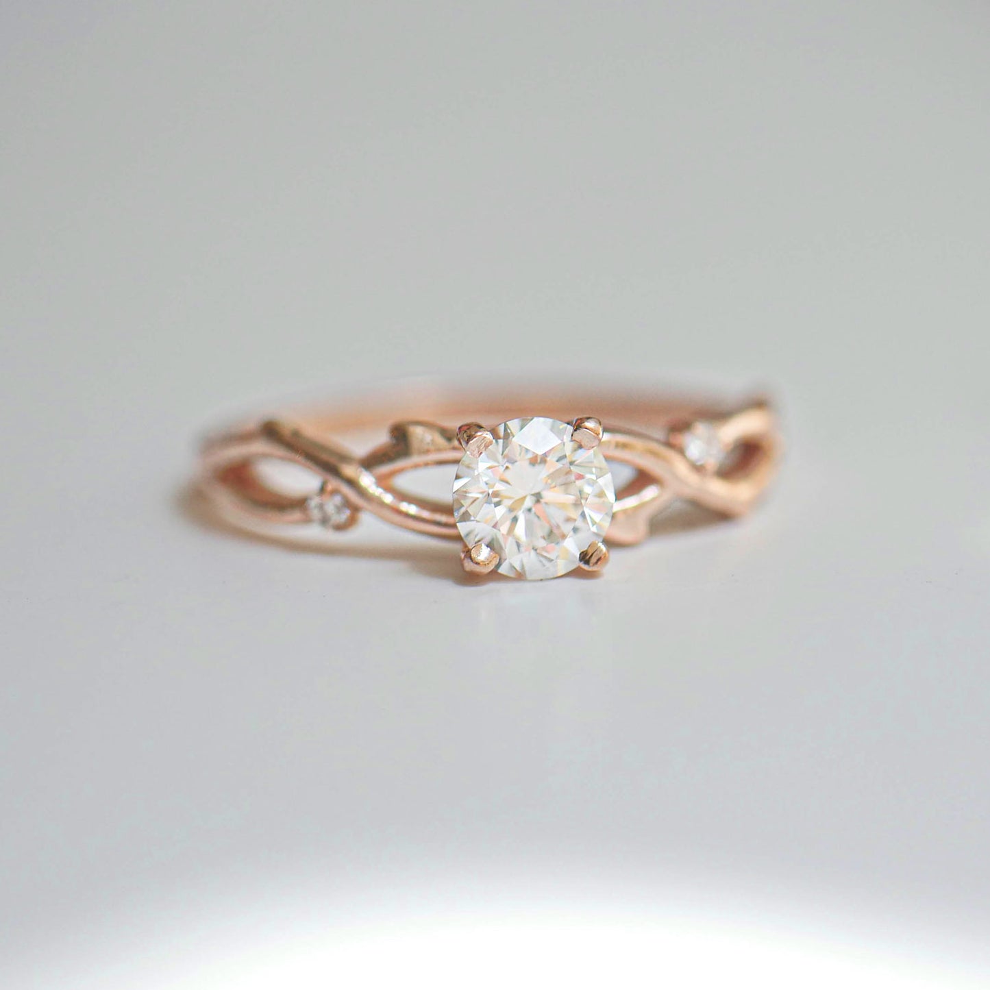 Custom Rose Gold Diamond Vine Ring