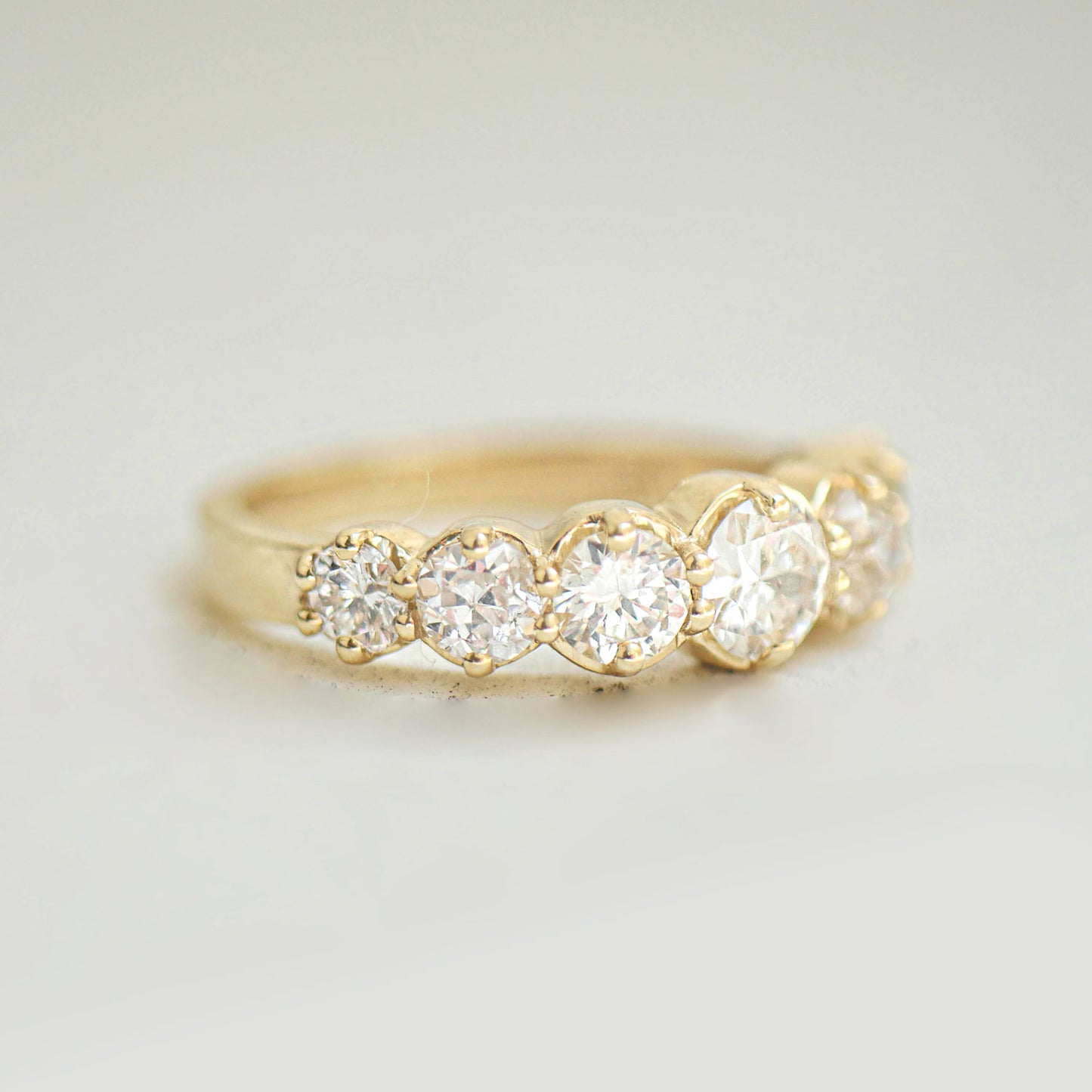 Old European Cut Diamond Line Ring