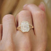 Custom Split Shank Emerald Ballerina Diamond Mosaic Ring