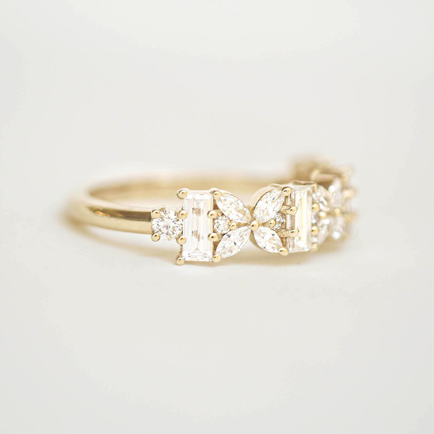 Marquise & Baguette Lotus Diamond Mosaic Ring