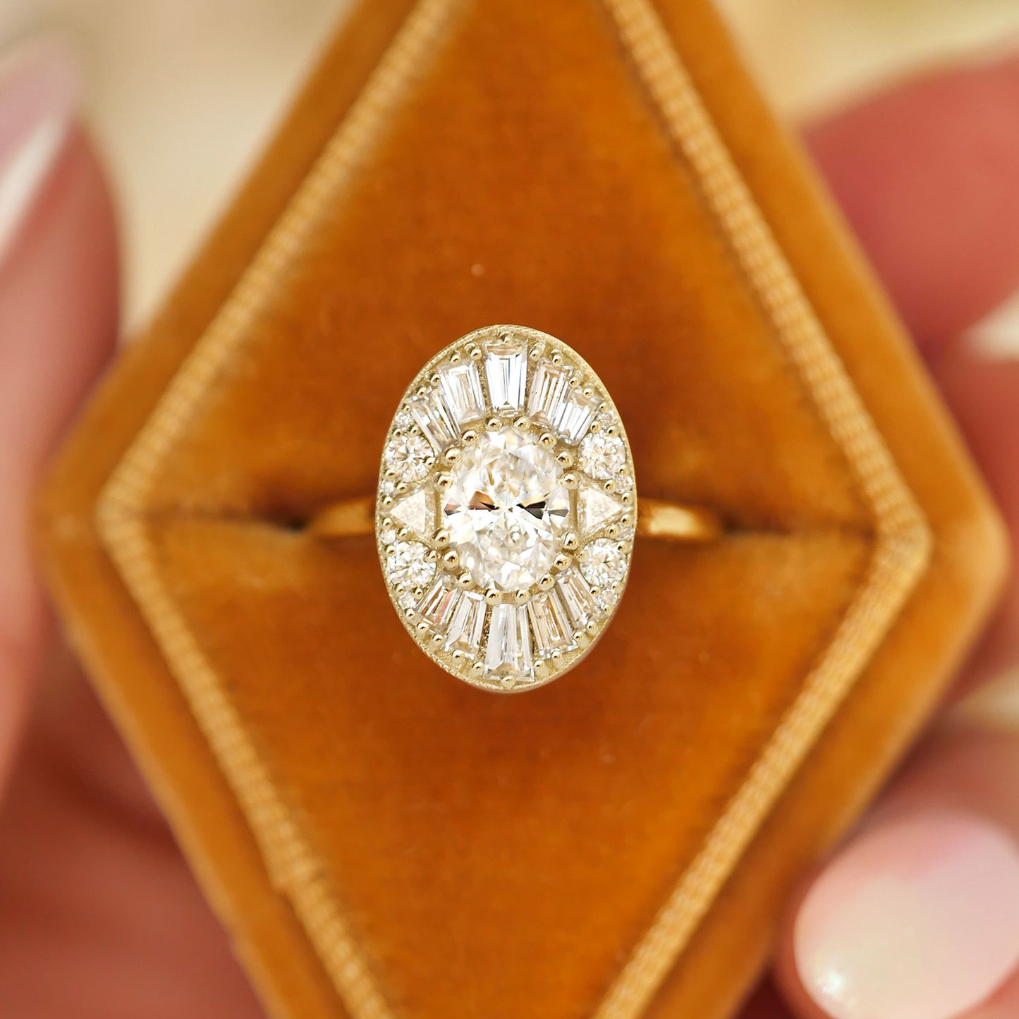 Custom Oval & Trillion Ballerina Diamond Mosaic